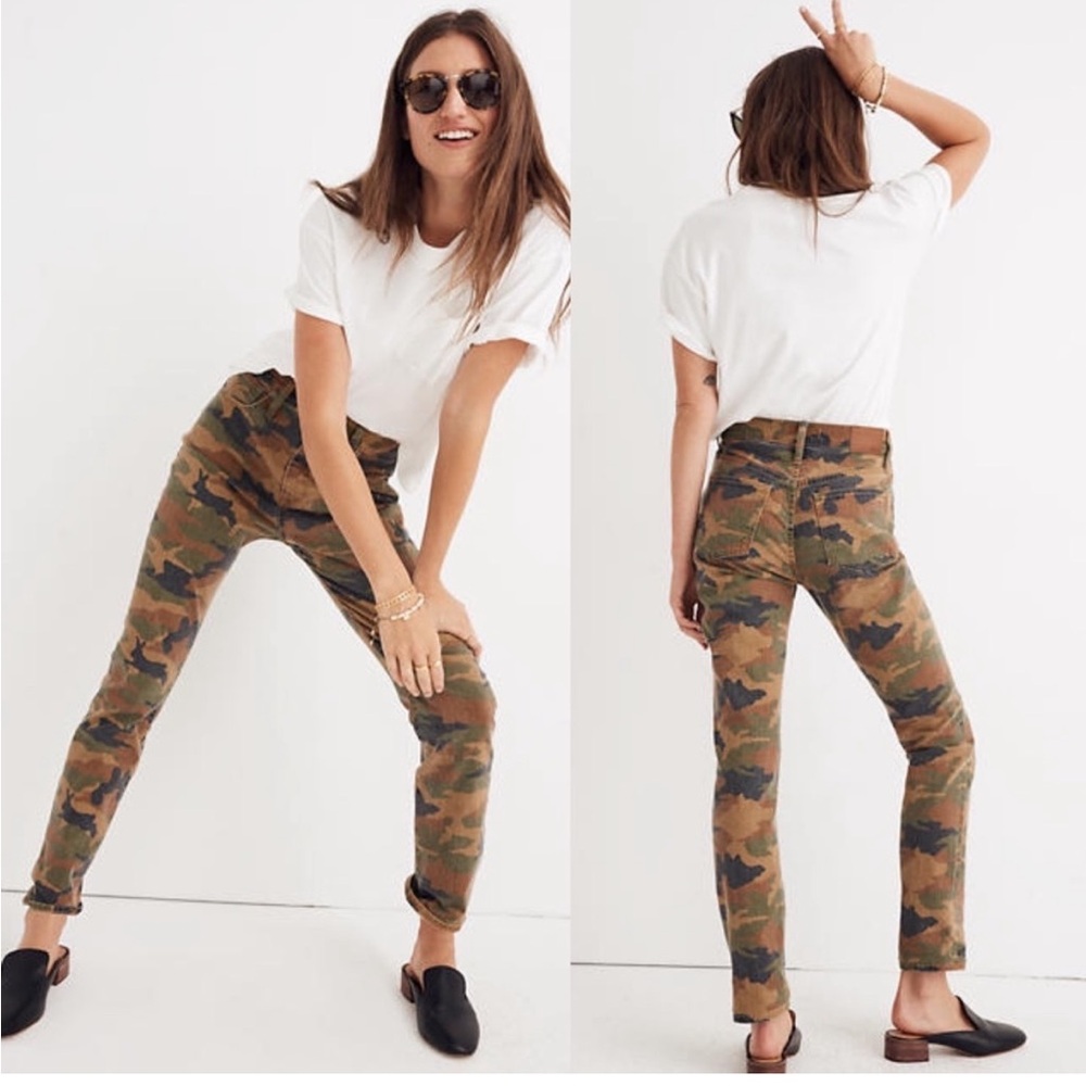 Madewell Camo High Rise Slim Boyfriend Jean